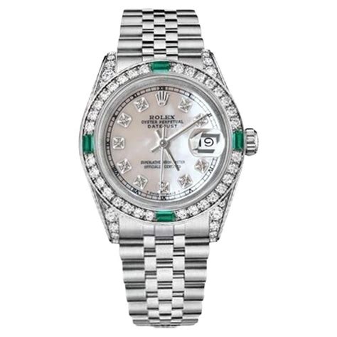 emerald rolex for sale|Rolex datejust diamond bezel.